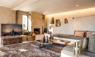 Villa prête à emménager, dans le style chic d'Ibiza, avec vue sur la mer, à vendre sur le nouveau Golden Mile entre Marbella et Estepona 787789 