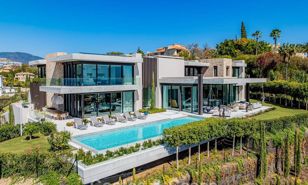 Villa de luxe haut de gamme avec vue panoramique sur la mer à vendre dans un complexe prestigieux, Benahavis - Marbella 788386