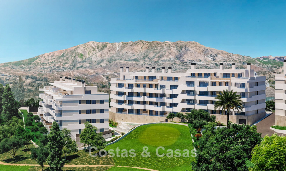 Appartements contemporains neufs à vendre en bordure du parcours de golf à Mijas, Costa del Sol 789305