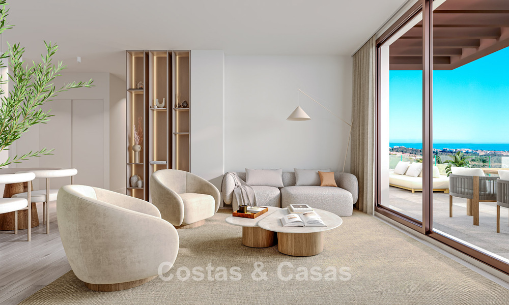 Nouveaux appartements modernes avec vues panoramiques sur la mer à Mijas Costa, Costa del Sol 791709