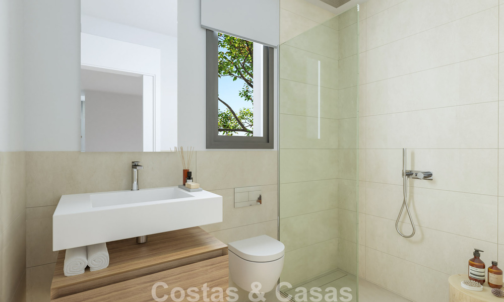 Maisons de ville contemporaines au design moderne à vendre dans un environnement golfique à Mijas Costa, Costa del Sol 791826