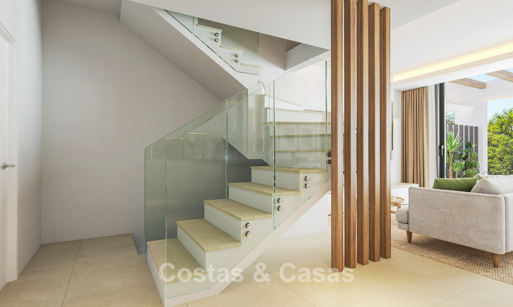 Maisons de ville contemporaines au design moderne à vendre dans un environnement golfique à Mijas Costa, Costa del Sol 791833