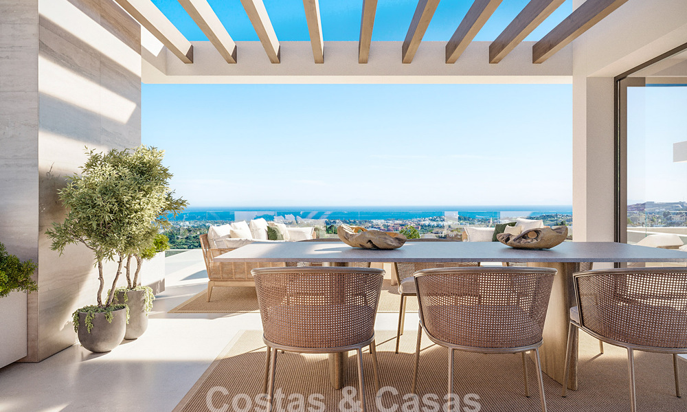 5 villas mitoyennes modernistes à vendre avec vue panoramique sur la mer à La Quinta, Benahavís - Marbella 795593