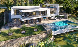 Villa neuve sur plan à l’architecture sophistiquée et offrant une vue panoramique sur la mer à vendre à Marbella - Benahavís 792681 