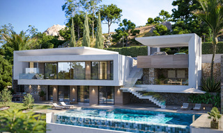 Villa neuve sur plan à l’architecture sophistiquée et offrant une vue panoramique sur la mer à vendre à Marbella - Benahavís 792687 