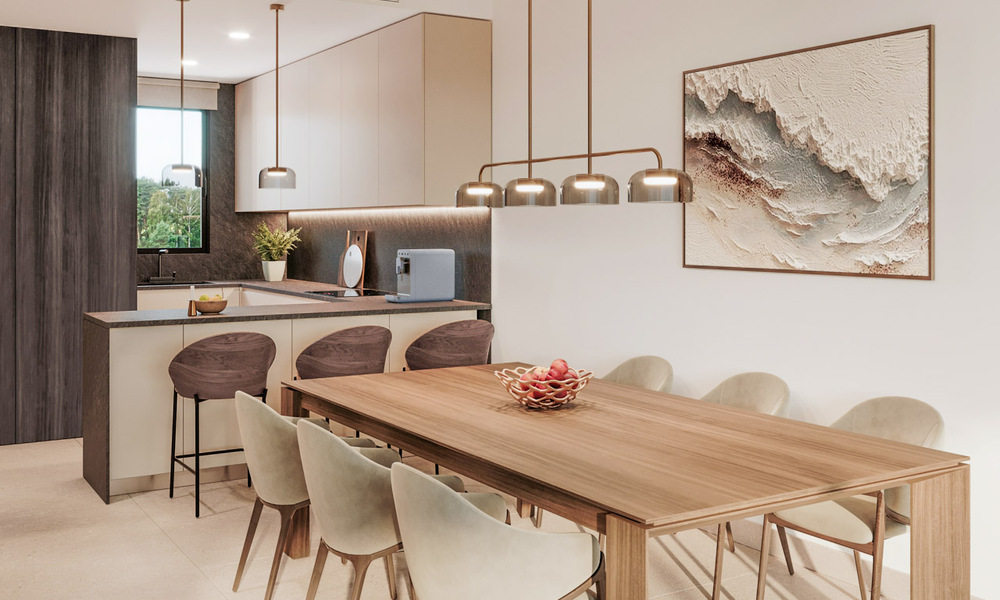 Lancement! Villas mitoyennes modernes avec vue mer à vendre dans un complexe de style resort à Elviria, Est de Marbella 793139