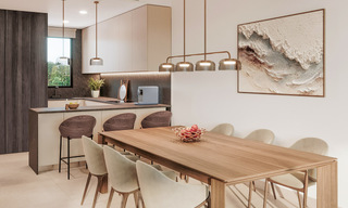 Lancement! Villas mitoyennes modernes avec vue mer à vendre dans un complexe de style resort à Elviria, Est de Marbella 793139 