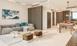 Lancement! Villas mitoyennes modernes avec vue mer à vendre dans un complexe de style resort à Elviria, Est de Marbella 793142 