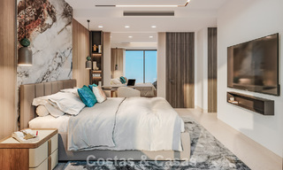 Lancement! Villas mitoyennes modernes avec vue mer à vendre dans un complexe de style resort à Elviria, Est de Marbella 793143 