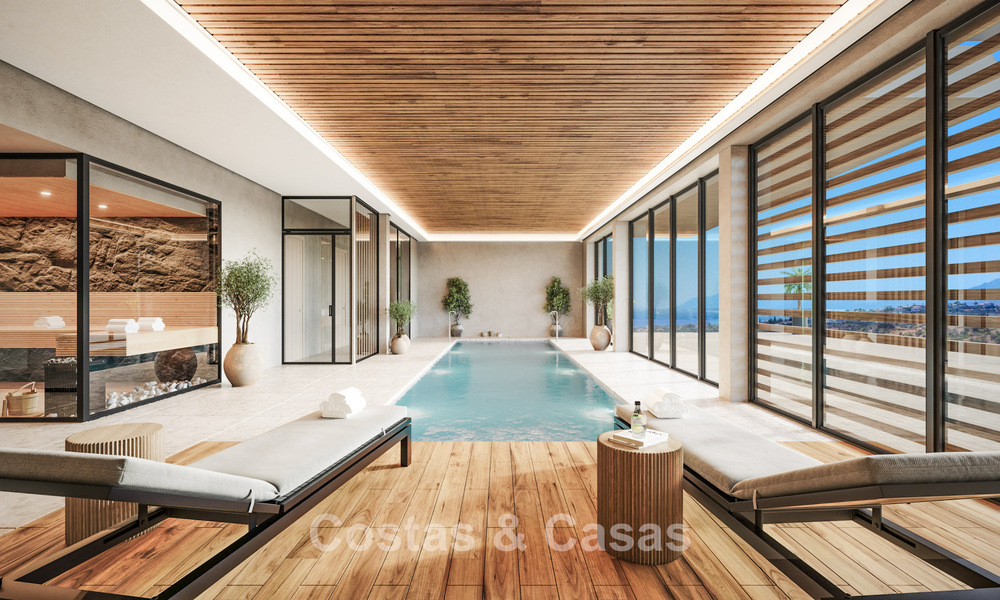 Lancement! Villas mitoyennes modernes avec vue mer à vendre dans un complexe de style resort à Elviria, Est de Marbella 793151