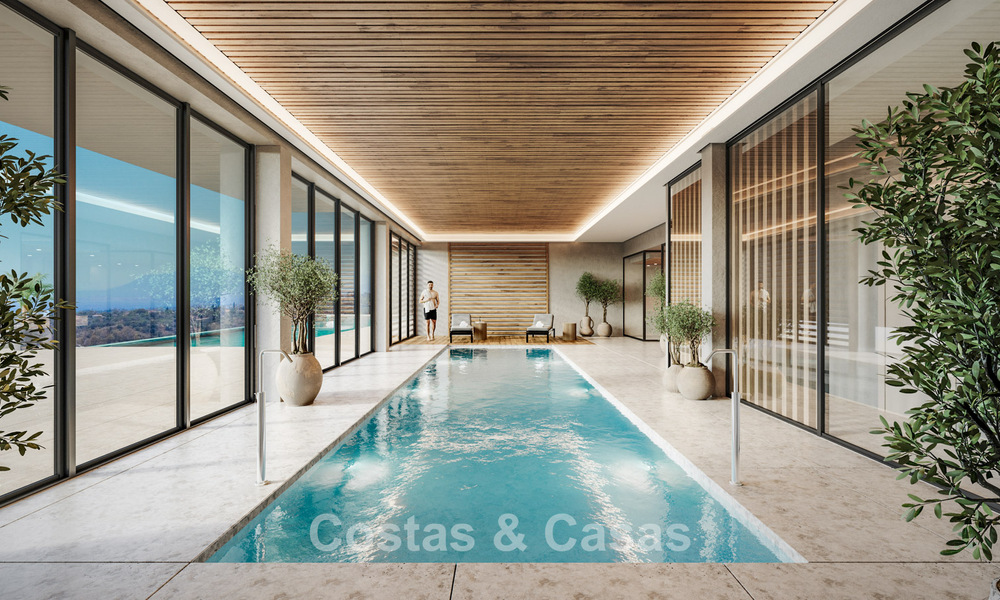 Lancement! Villas mitoyennes modernes avec vue mer à vendre dans un complexe de style resort à Elviria, Est de Marbella 793152