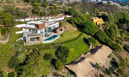 Villa architecturale moderne avec vue sur la mer et un fitness profesionelle à vendre à El Madroñal, Benahavís - Marbella 793723