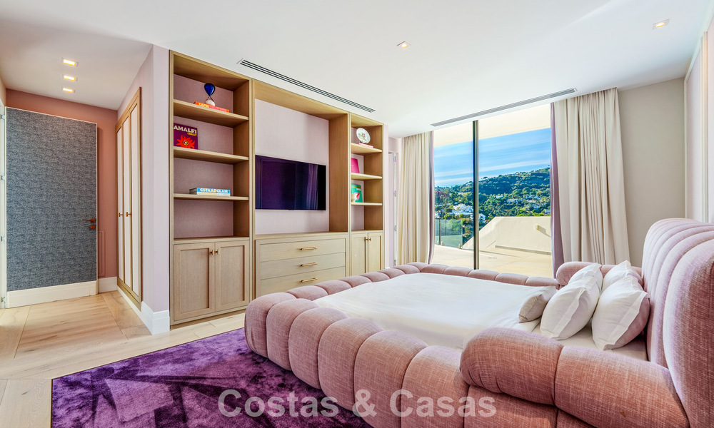 Villa architecturale moderne avec vue sur la mer et un fitness profesionelle à vendre à El Madroñal, Benahavís - Marbella 793748