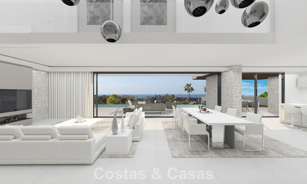 Villa de luxe moderne avec vue panoramique sur la mer à vendre sur la New Golden Mile, entre Marbella et Estepona 794035