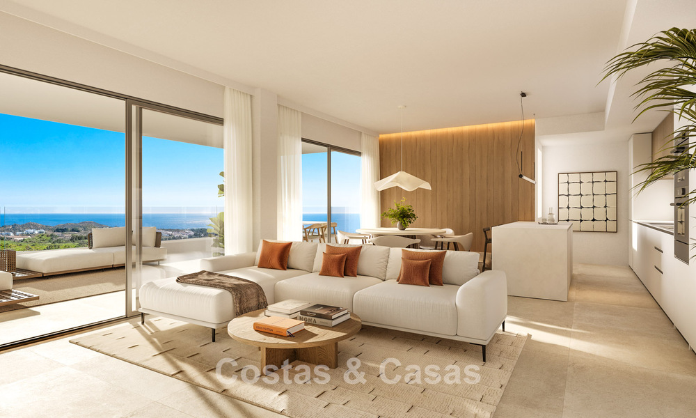 Appartements modernes avec vue panoramique sur la mer à vendre dans un resort de golf à Mijas Costa, Costa del Sol 794786