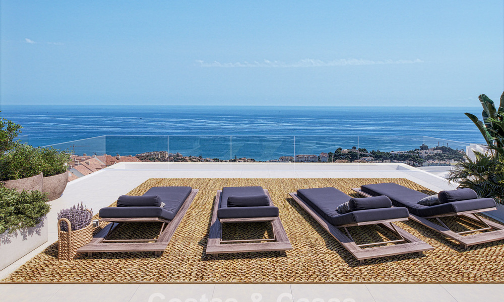 Villas jumelées exclusives avec vue sur la mer à vendre dans un environnement golfique prisé à Mijas, Costa del Sol 795281