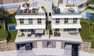 Villas jumelées exclusives avec vue sur la mer à vendre dans un environnement golfique prisé à Mijas, Costa del Sol 795287 