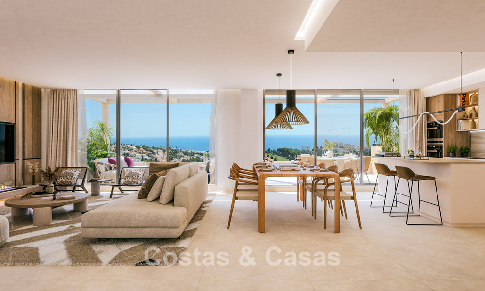 Appartements neufs exclusifs avec vues panoramiques sur le golf et la mer à vendre à Benalmádena, Costa del Sol 795446