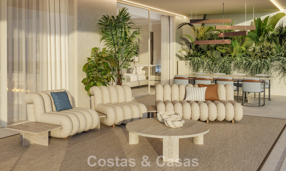 Lancement! Appartements de luxe avant-gardistes à vendre avec vue sur la mer, à deux pas de la plage et de la promenade à Estepona 797192