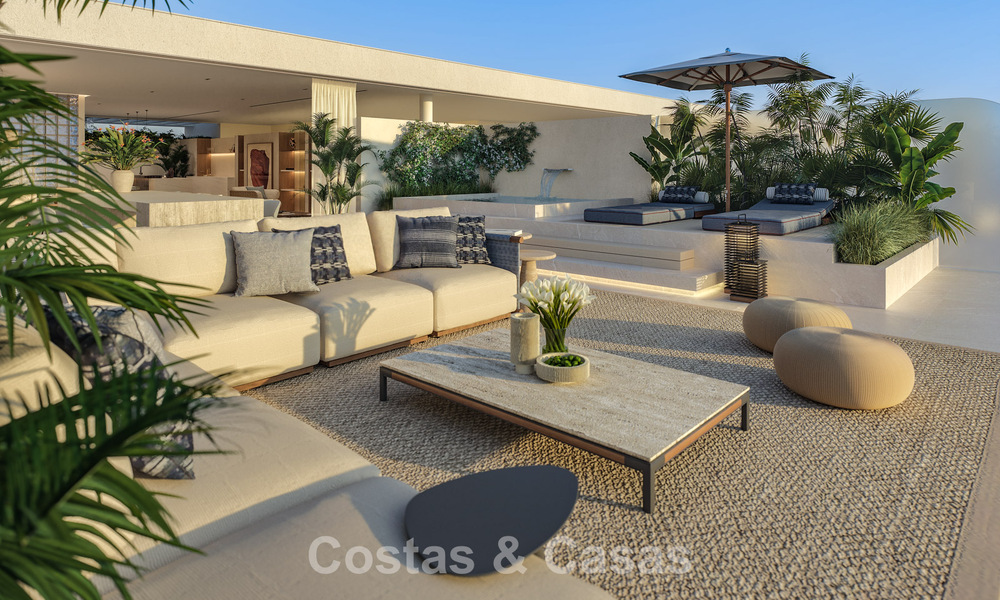 Lancement! Appartements de luxe avant-gardistes à vendre avec vue sur la mer, à deux pas de la plage et de la promenade à Estepona 797194