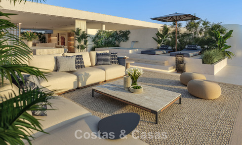 Lancement! Appartements de luxe avant-gardistes à vendre avec vue sur la mer, à deux pas de la plage et de la promenade à Estepona 797194