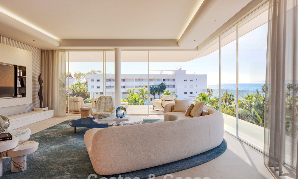 Lancement! Appartements de luxe avant-gardistes à vendre avec vue sur la mer, à deux pas de la plage et de la promenade à Estepona 797204