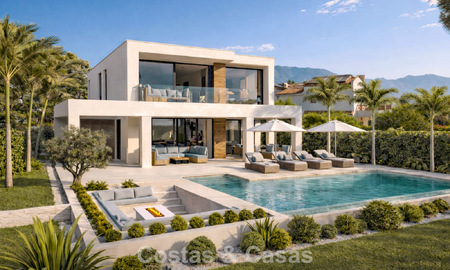Nouvelle villa de luxe moderniste à vendre en première ligne de golf à Mijas, Costa del Sol 798120