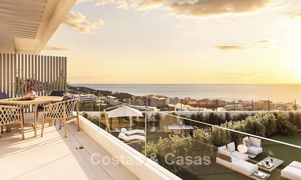 Maisons neuves avec vue sur la mer et les montagnes à vendre dans un complexe de style resort à Fuengirola, Costa del Sol 799588