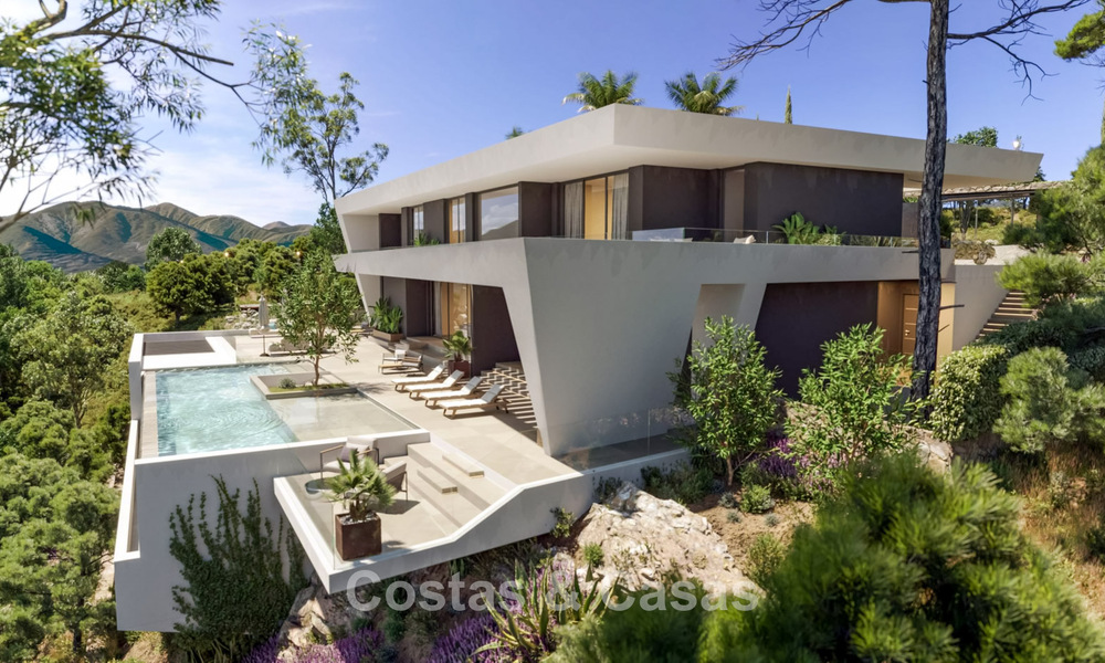 Villa ultramoderne à vendre dans les paisibles collines de Marbella - Benahavís, avec vue sur la vallée verdoyante et la mer 800727