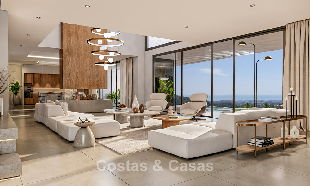 Villa ultramoderne à vendre dans les paisibles collines de Marbella - Benahavís, avec vue sur la vallée verdoyante et la mer 800729
