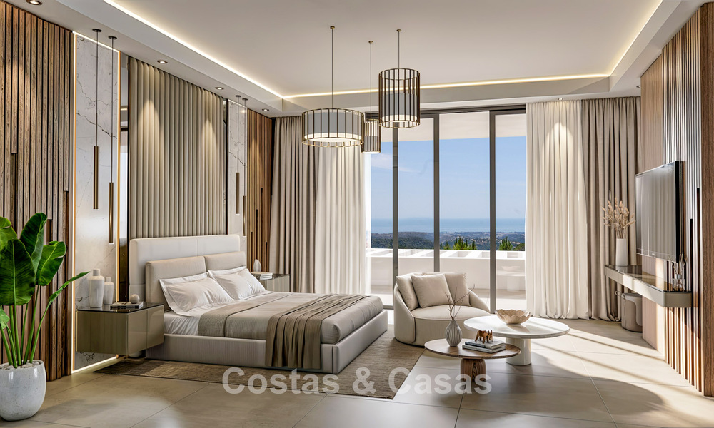 Villa ultramoderne à vendre dans les paisibles collines de Marbella - Benahavís, avec vue sur la vallée verdoyante et la mer 800730