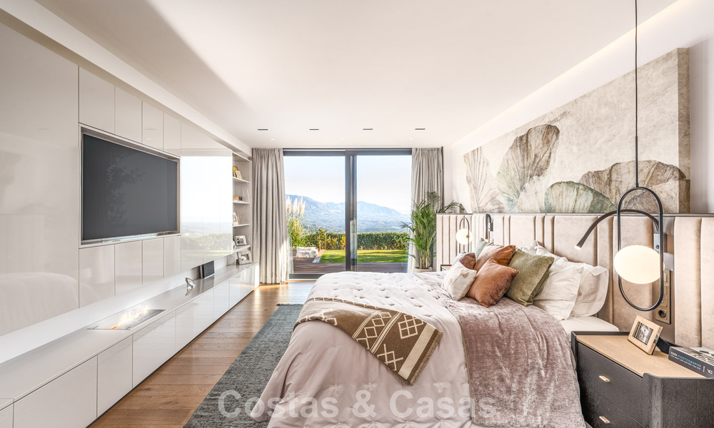 Impressionnante villa de luxe à l’architecture minimaliste moderne à vendre dans les collines de Marbella Est 801128