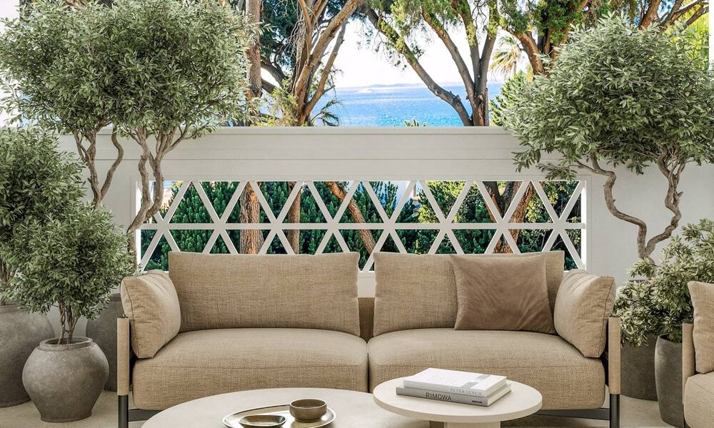 Appartement de luxe rénové avec vue sur la mer à vendre à Playas del Duque, Puerto Banús, Marbella 801655