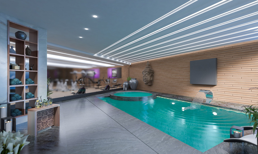 Appartement d'angle moderne dans un complexe hôtelier de luxe offrant une vue panoramique sur la mer à La Cala de Mijas, Costa del Sol 802142