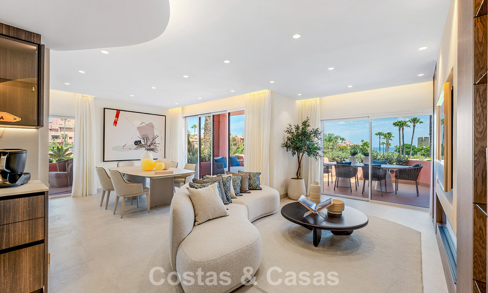 Appartement de luxe modernisé en front de mer à vendre dans une résidence prestigieuse entre Marbella et Estepona 802503