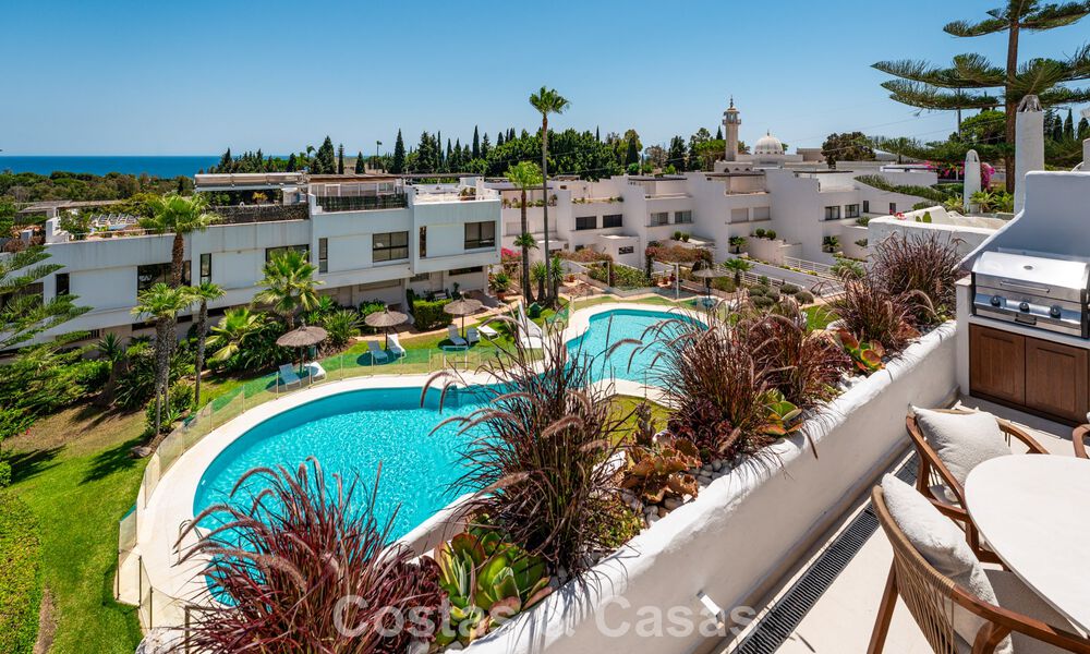 Luxueux appartement rénové avec vue sur la mer à vendre dans une résidence sécurisée sur le Golden Mile de Marbella 802832
