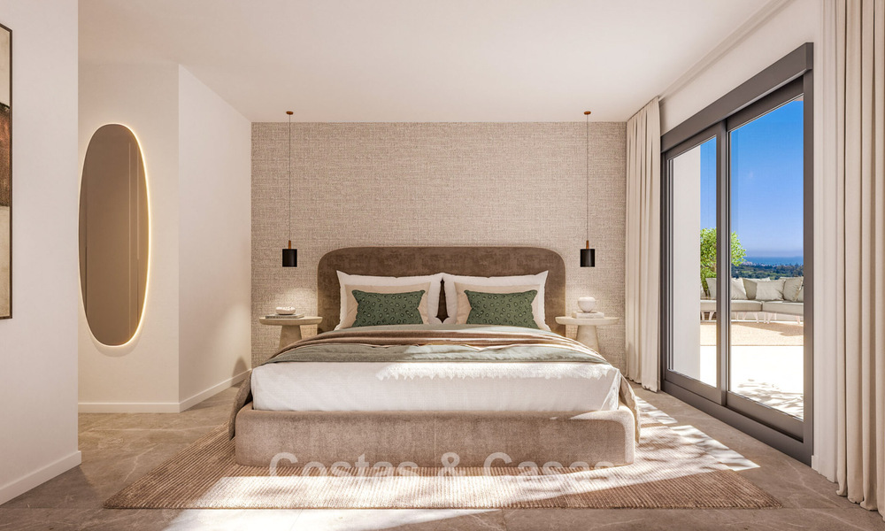 Appartements contemporains de luxe neufs à vendre en bordure du golf à Estepona 803607