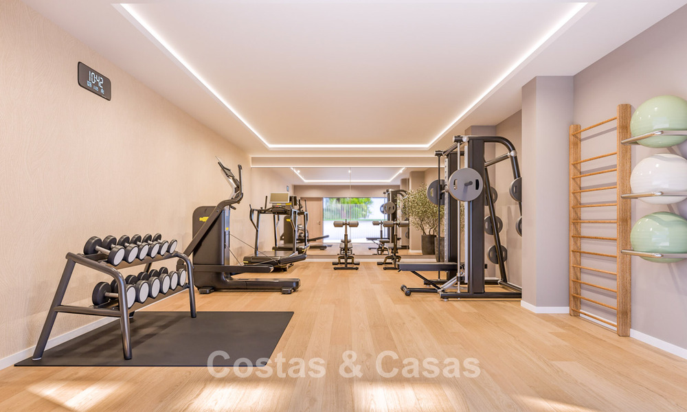 Appartements contemporains de luxe neufs à vendre en bordure du golf à Estepona 803610
