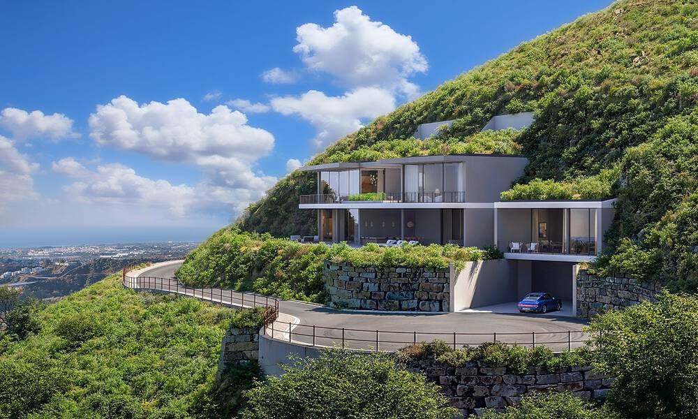 Villa d’architecte avec vues panoramiques sur les montagnes et la mer à vendre à Marbella - Benahavís 804108