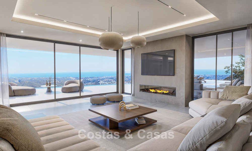 Villa de design avant-gardiste avec vue spectaculaire sur la mer à vendre dans un complexe de golf exclusif dans les collines de Marbella - Benahavís 806648