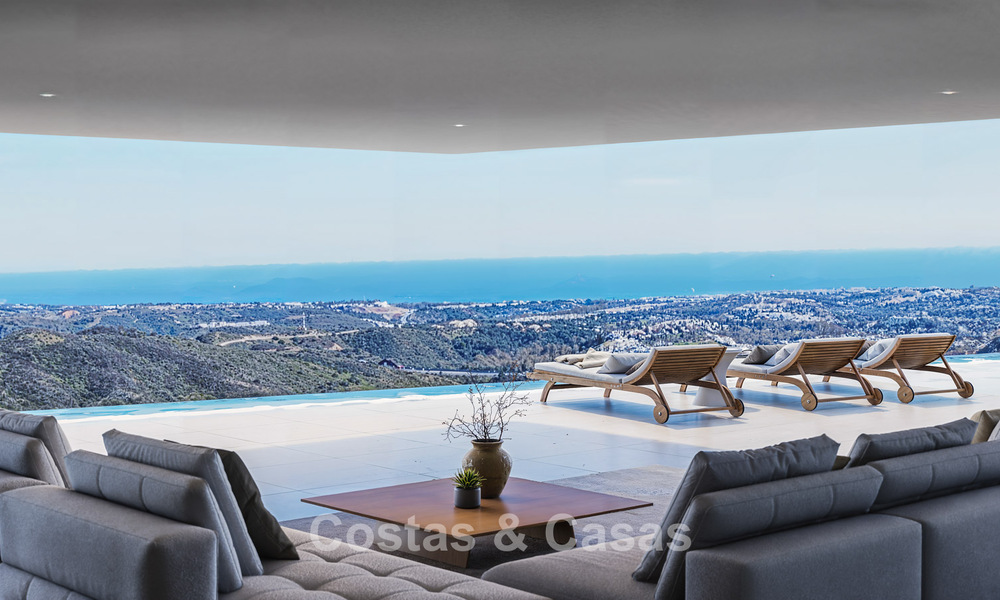 Villa de design avant-gardiste avec vue spectaculaire sur la mer à vendre dans un complexe de golf exclusif dans les collines de Marbella - Benahavís 806649