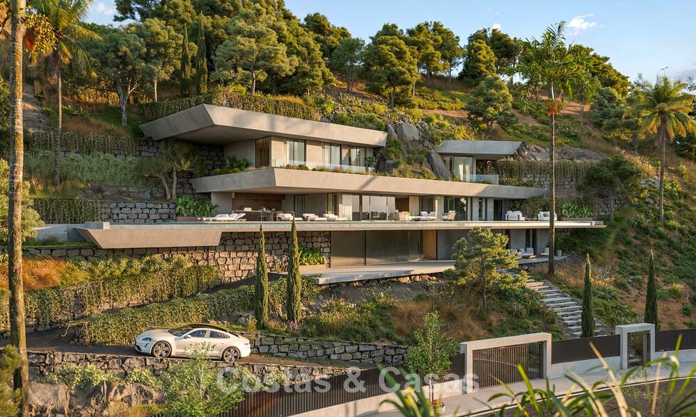 Villa de design avant-gardiste avec vue spectaculaire sur la mer à vendre dans un complexe de golf exclusif dans les collines de Marbella - Benahavís 806651