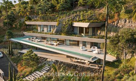Villa de design avant-gardiste avec vue spectaculaire sur la mer à vendre dans un complexe de golf exclusif dans les collines de Marbella - Benahavís 806652