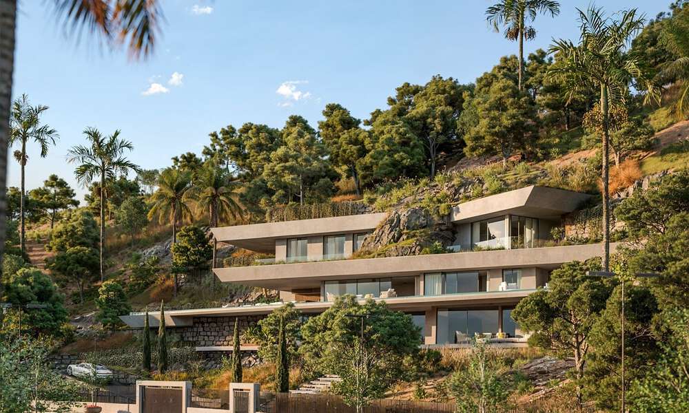 Villa de design avant-gardiste avec vue spectaculaire sur la mer à vendre dans un complexe de golf exclusif dans les collines de Marbella - Benahavís 806653
