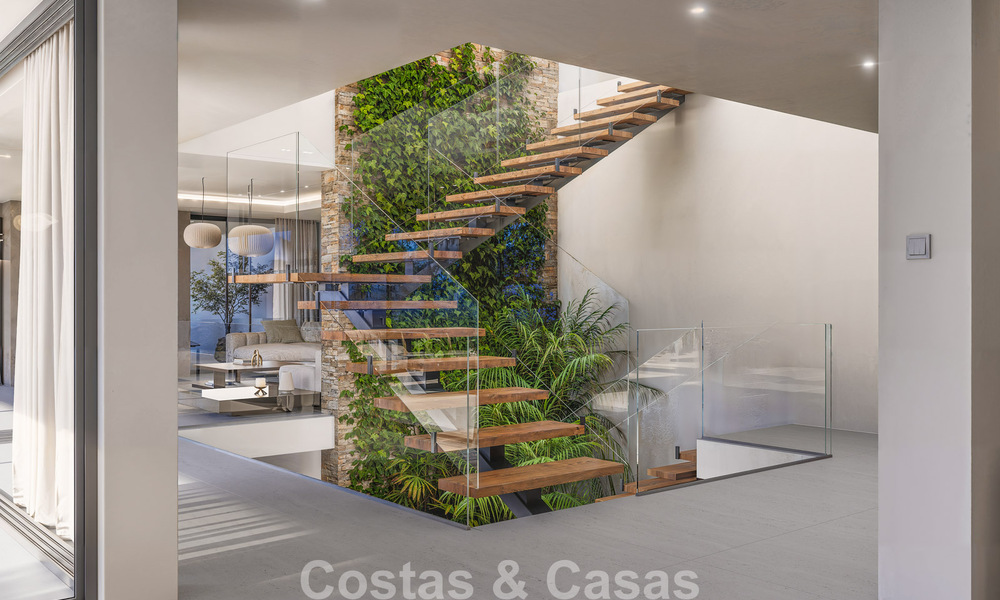 Villa de design avant-gardiste avec vue spectaculaire sur la mer à vendre dans un complexe de golf exclusif dans les collines de Marbella - Benahavís 806657